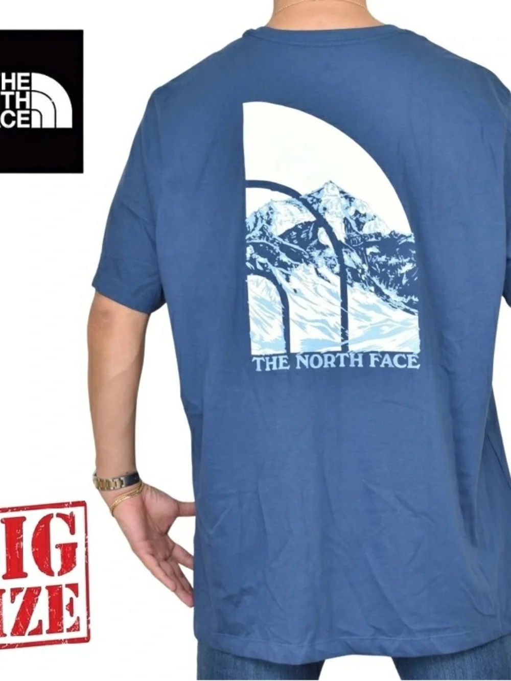 The North Face Navy Blue Graphic Mountain Tee size XL nwot